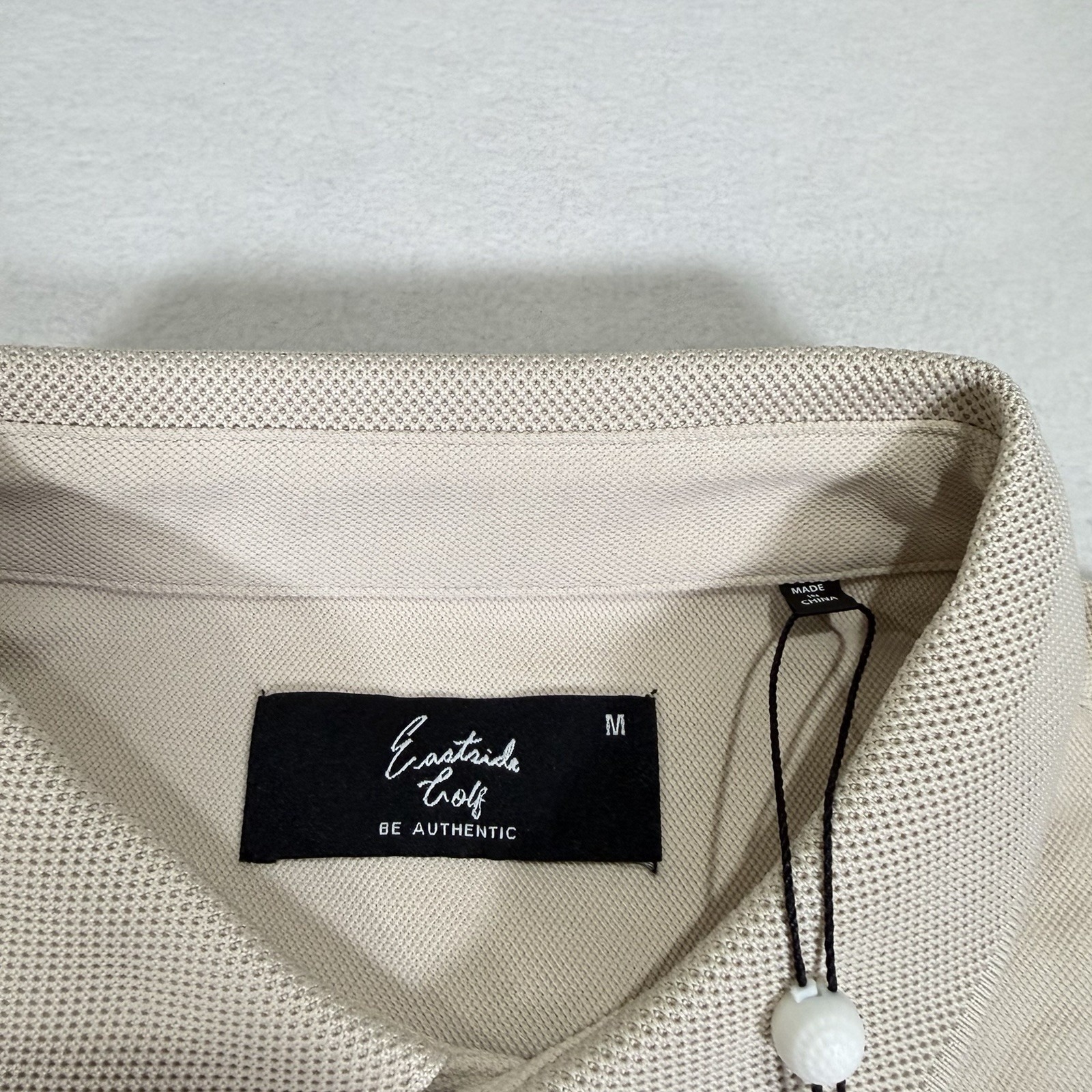 Nwt Eastside Core Pique Polo Shirt Mens Medium Pumice Beige Short Sleeve — image 4 of 7